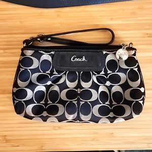 Coach black and grey wristlet